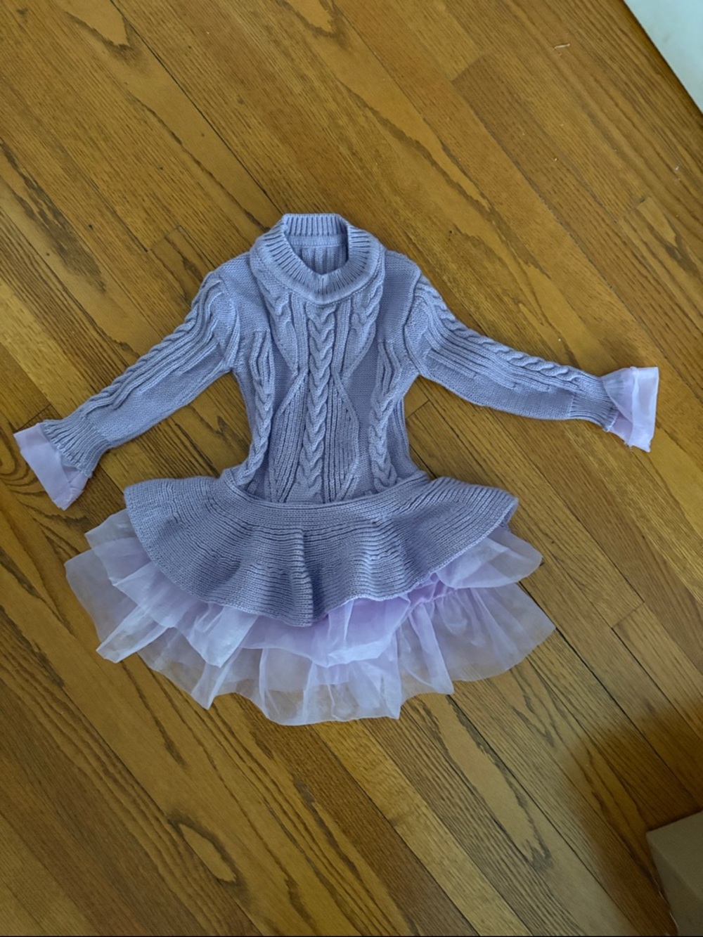Lilac Knit Tutu ruffle Dress